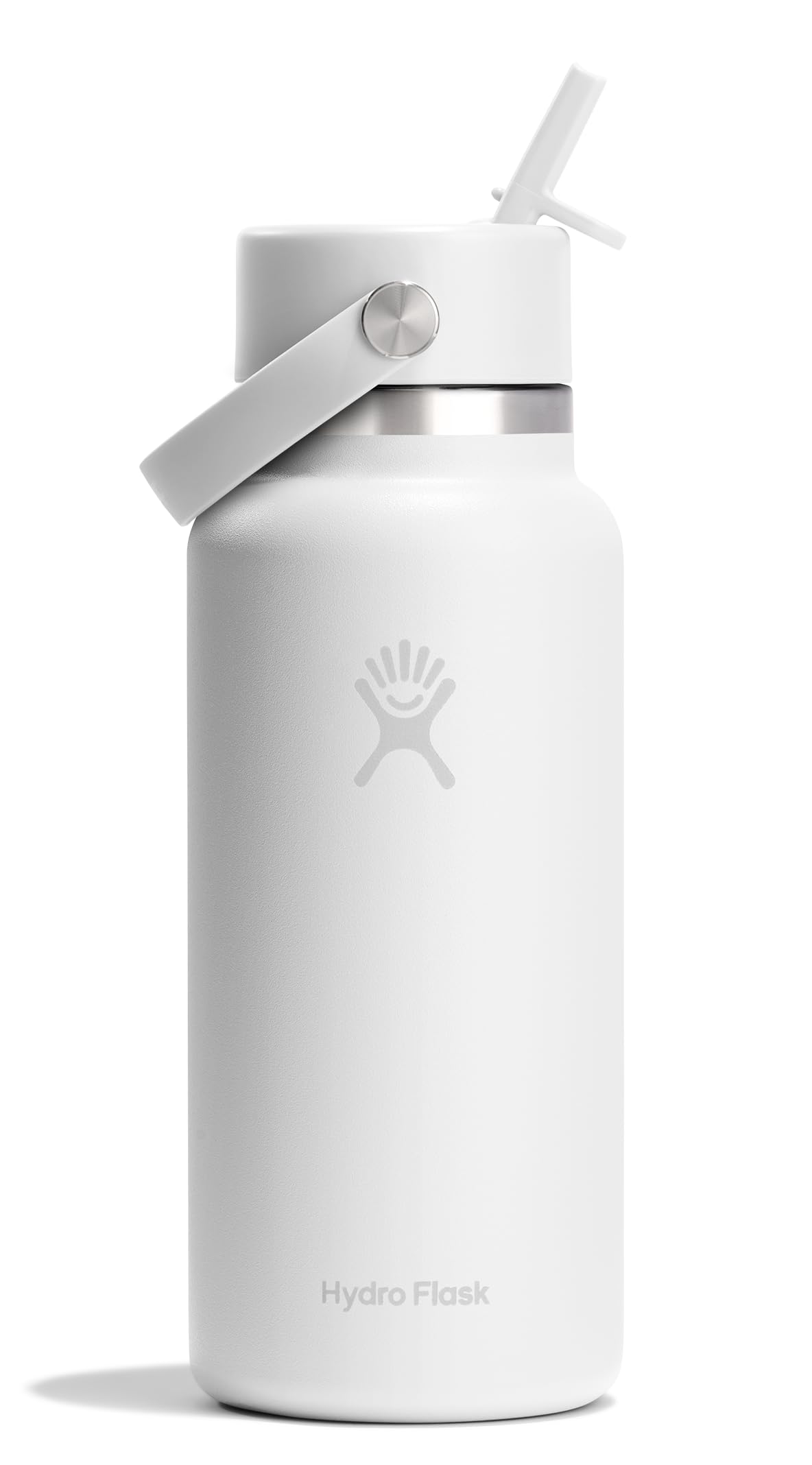 Hydro Flask Wide Mouth Flex Straw 32oz Water Bottle White