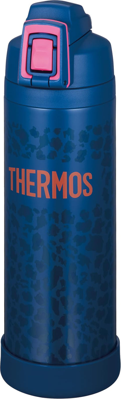 THERMOS Vacuum Insulated Sports Bottle with Strap 1L Navy Pink