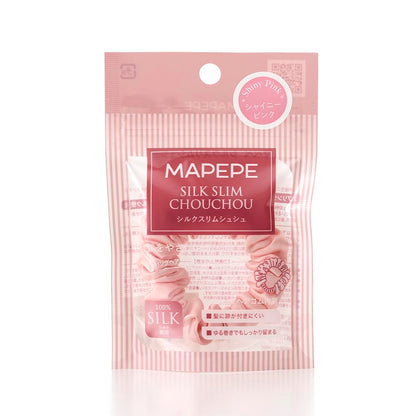 MAPEPE Silk Slim Scrunchie Shiny Pink