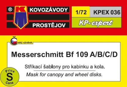 KP Model 1/72 Bf109A/B/C/D Painting Mask Seal for AZ Models