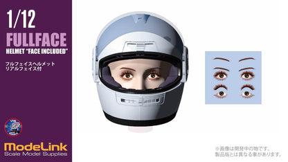 Modelink Japan 1/12 Full Face Helmet with Eye Decal Resin Kit