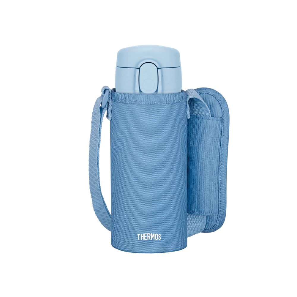 THERMOS Vacuum-Insulated Straw Bottle for Children, Ash Blue, 410ml (FJV-400F)
