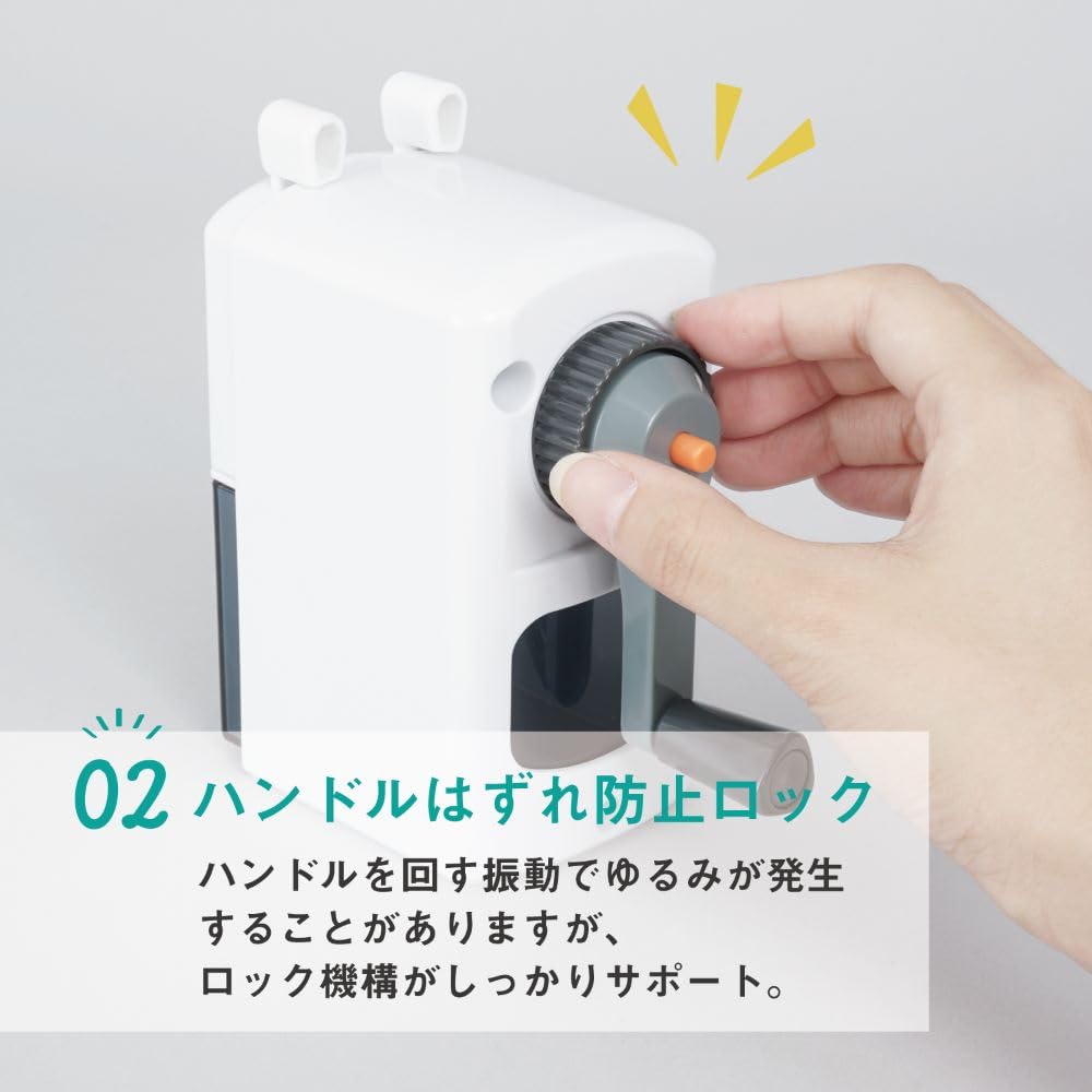 CARL Manual Desktop Pencil Sharpener with Jam Removal Function White