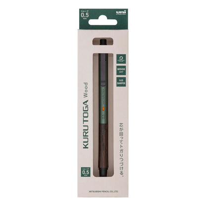 Mitsubishi Pencil Kurutoga Wood Mechanical Pencil 0.5mm Forest Green