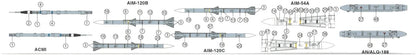 MENG 1/48 Scale Model Parts for US Military Air-to-Air Missiles
