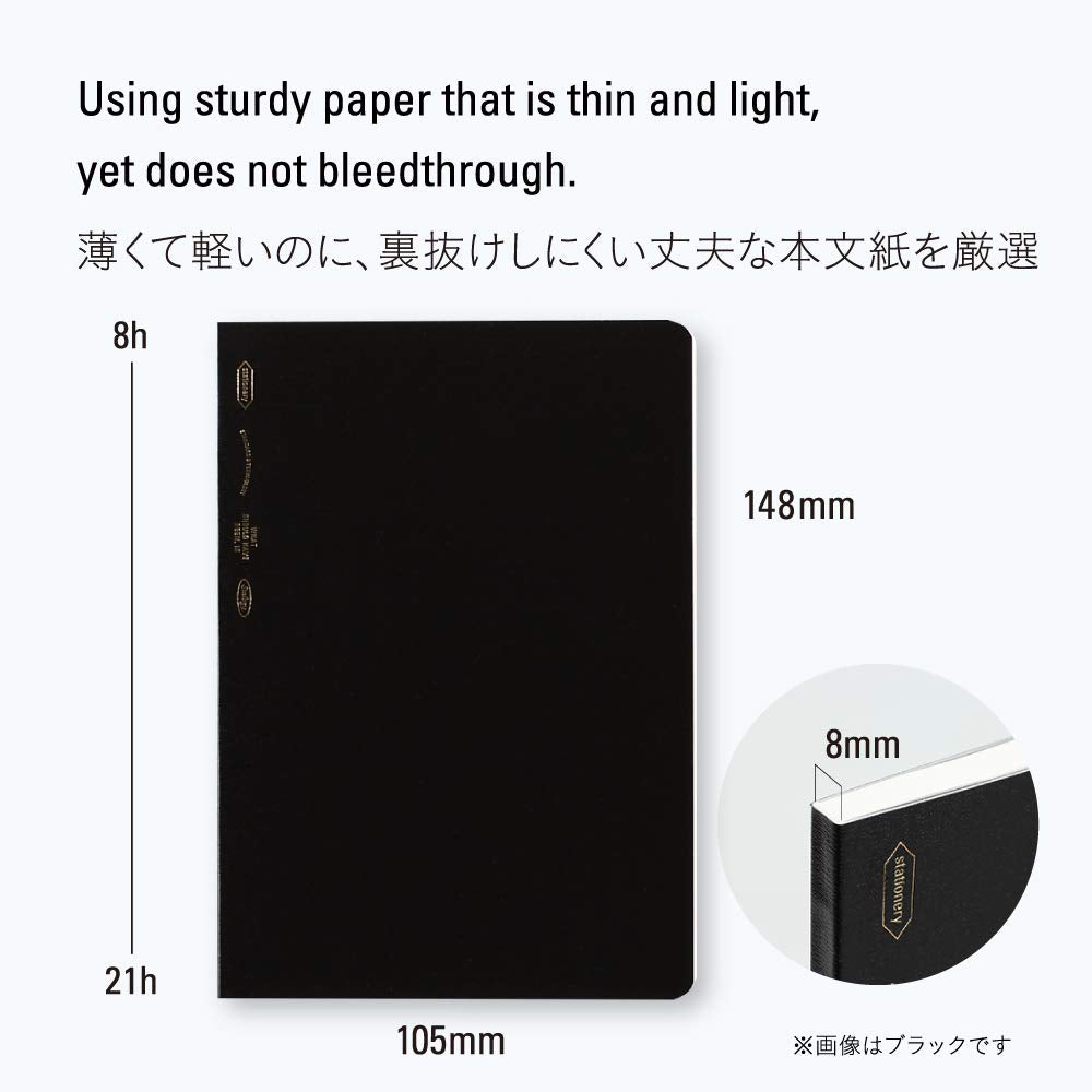 Nitoms STALOGY A6 Graph Paper Notebook Black