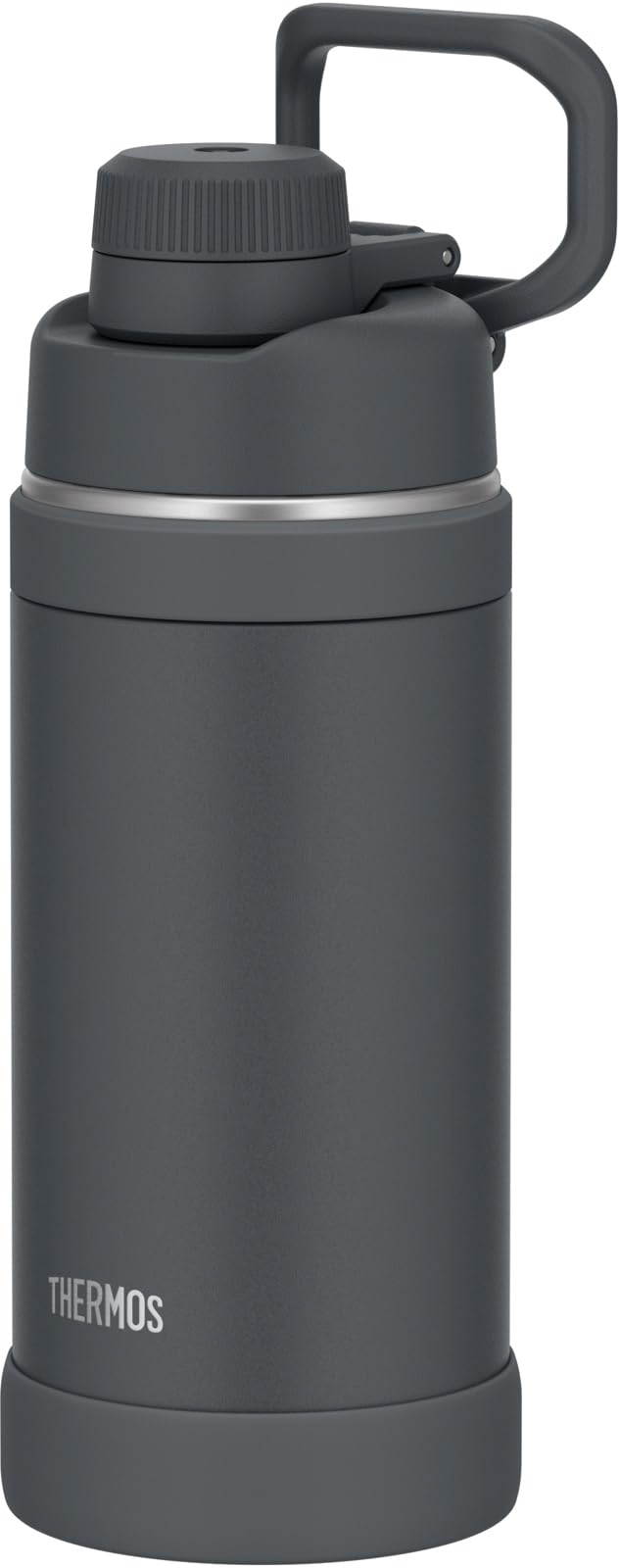THERMOS Vacuum-Insulated Sports Bottle with Handle, Matte Black 750ml