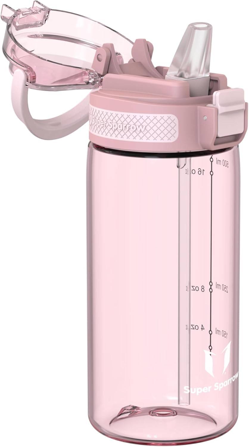 Super Sparrow Water Bottle 500ml BPA-Free with Straw
