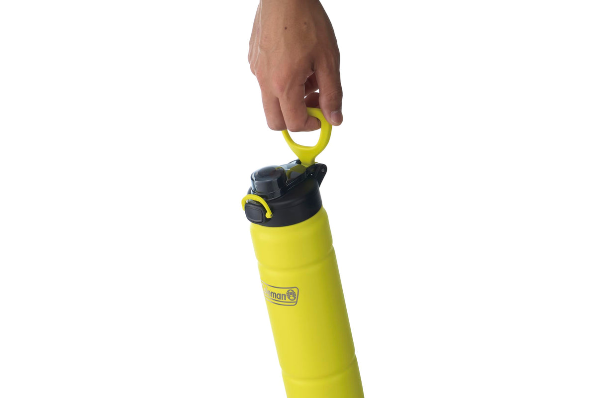 Coleman(コールマン) 真空断熱スポーツボトル/710ml(ライムイエロー) 水筒 保冷 直飲み スポーツドリンク対応 ワンタッチオープン ハンドル付き セラミック加工
