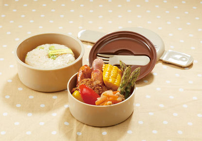 Skater Round Lunch Box 500ml with Fork Japanese Design