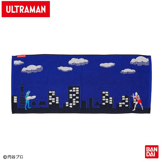 BANDAI Ultraman Face Towel Organic Cotton Antibacterial Treatment