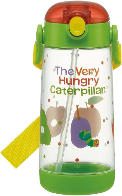 Skater Kids Straw Water Bottle 480ml Clear with One-Touch Design