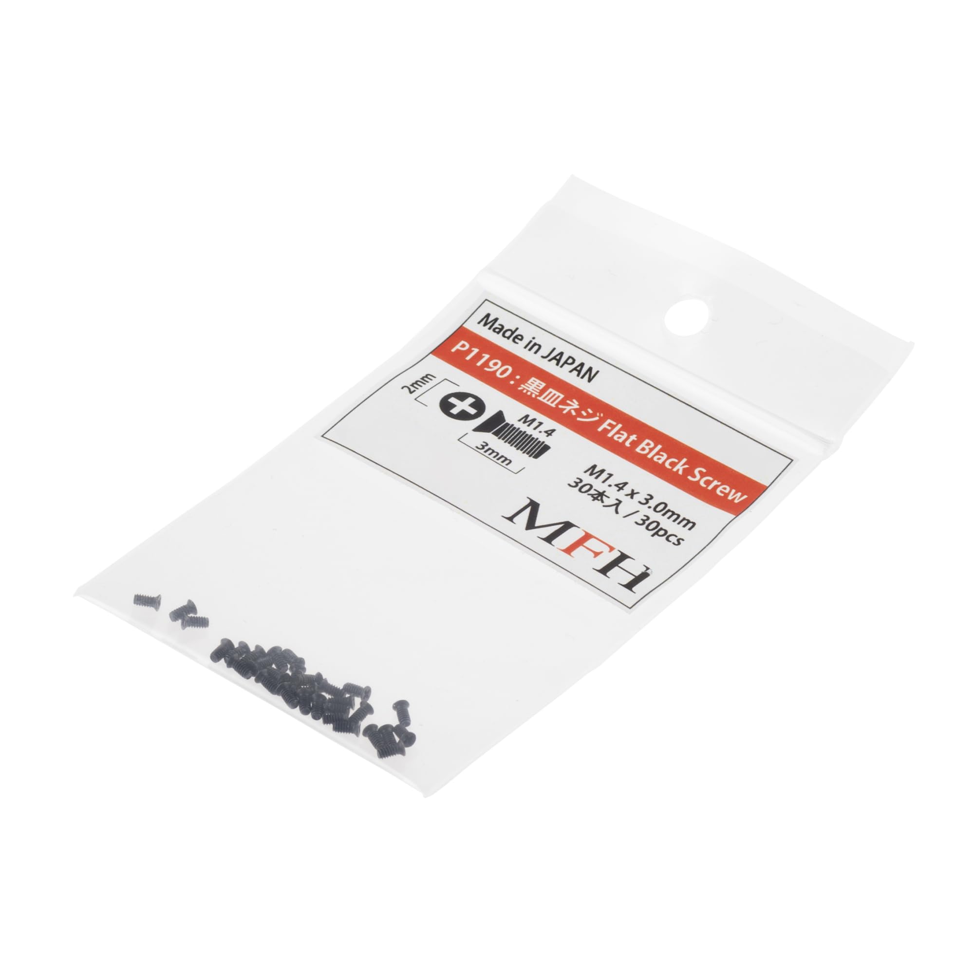 Model Factory Hiro Black Screw M1.4x3mm 30 Pieces for Models