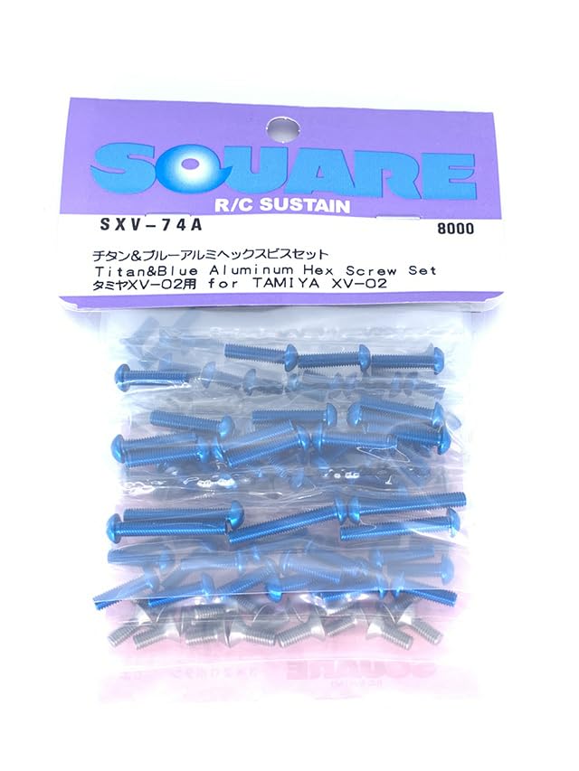 Square Tamiya XV-02 Blue Hex Screw Set for Japanese Model Kits