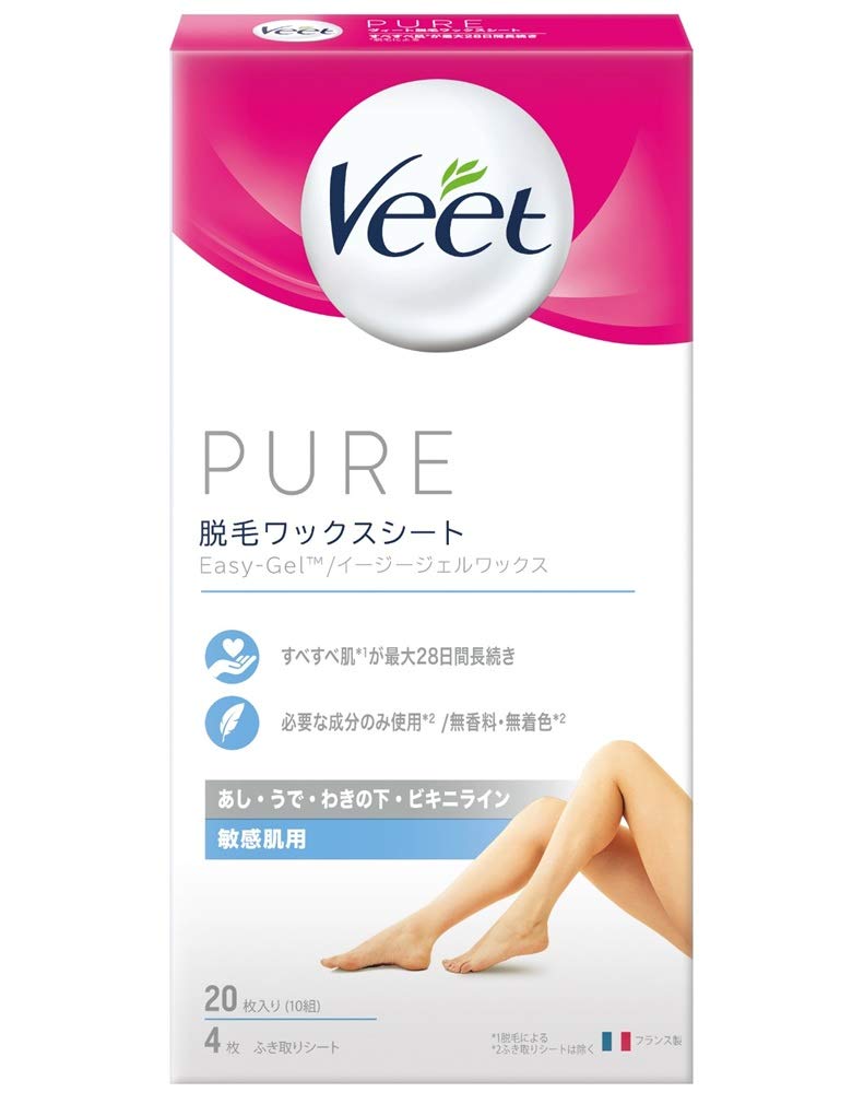 Veet Pure Hair Removal Wax Strips for Sensitive Skin 20 Count