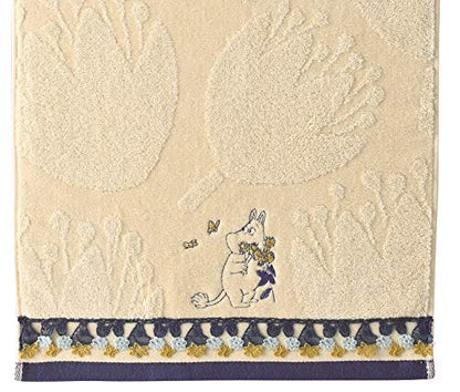 Marushin Face Towel Moomin Floral Lace Cotton 100% 34x80cm