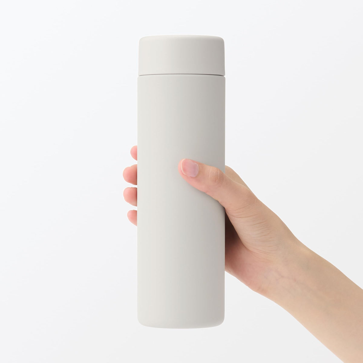 MUJI Vacuum Insulated Bottle Flat Type 500mL Gray Beige