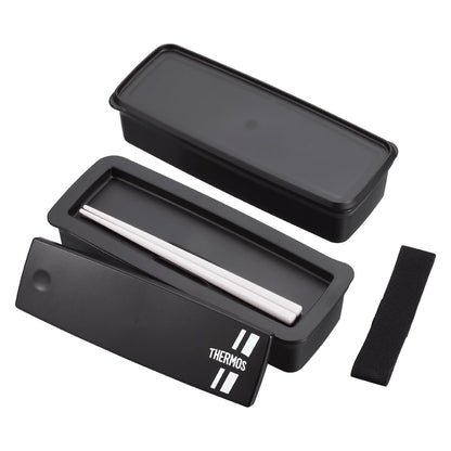 THERMOS 2-Tier Fresh Lunch Box with Chopsticks 980ml Black Silver