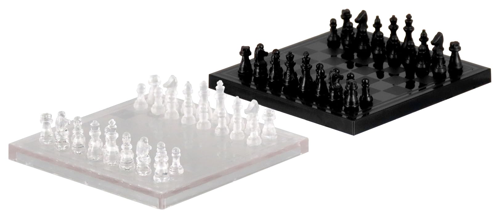 MIC Chess Figure Set Clear and Black Plastic Kit
