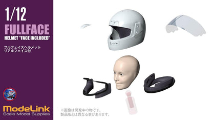 Modelink Japan 1/12 Full Face Helmet with Eye Decal Resin Kit