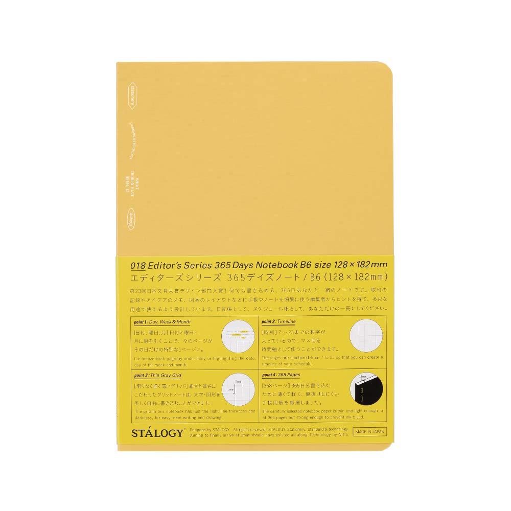 Nitoms STALOGY B6 Grid Notebook Yellow 365 Days