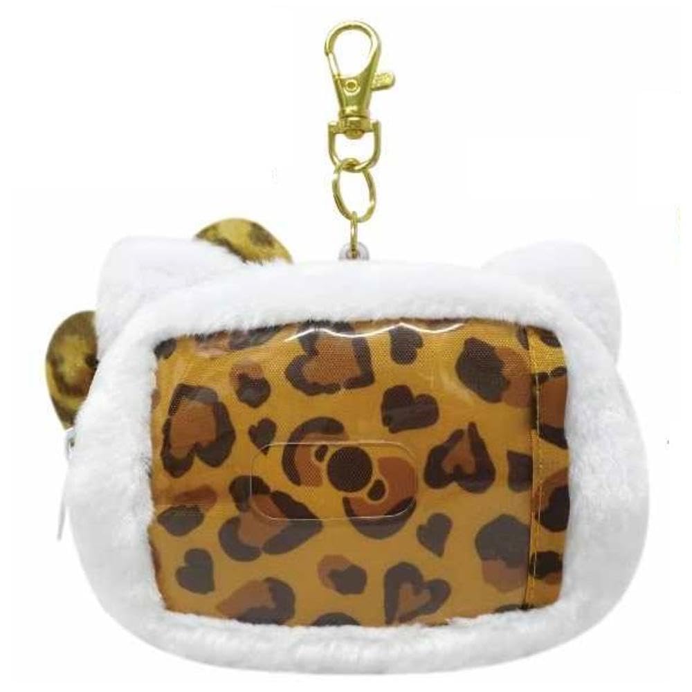 K&amp;Company Hello Kitty Leopard Print Face Pass Case Brown 9x12.2x4.7cm
