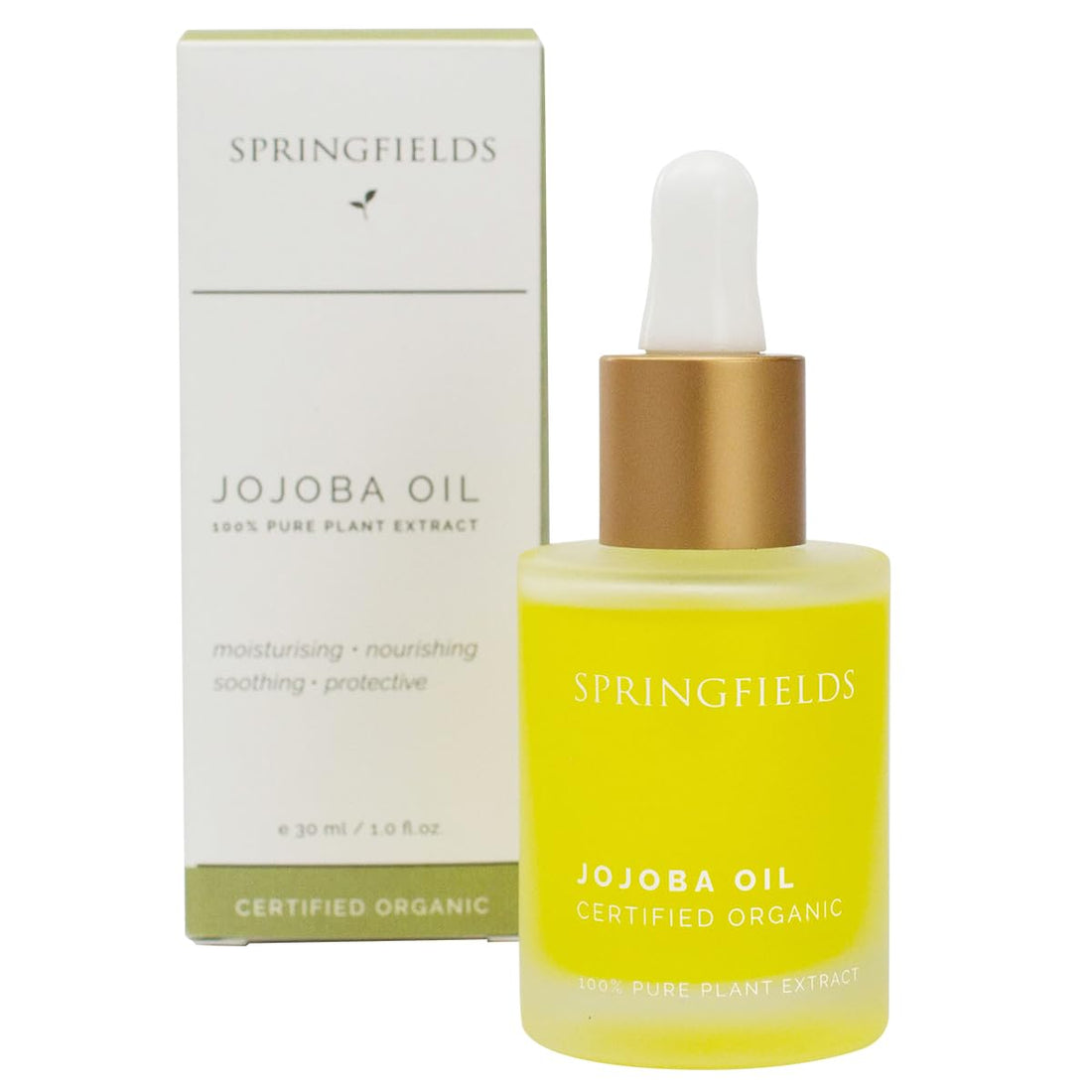 AuFloras SPRINGFIELDS Pure Jojoba Oil 30ml Organic Cold Pressed