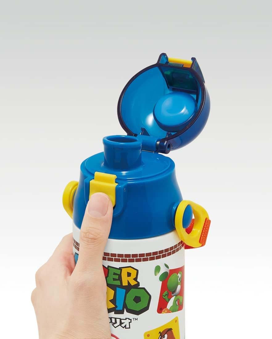 Skater Water Bottle 580ml Super Mario Stainless Steel Sports Bottle