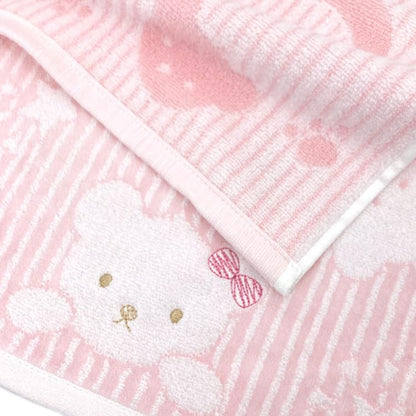 Hayashi Face Towel Soft Pink School Bear Design 34x80cm