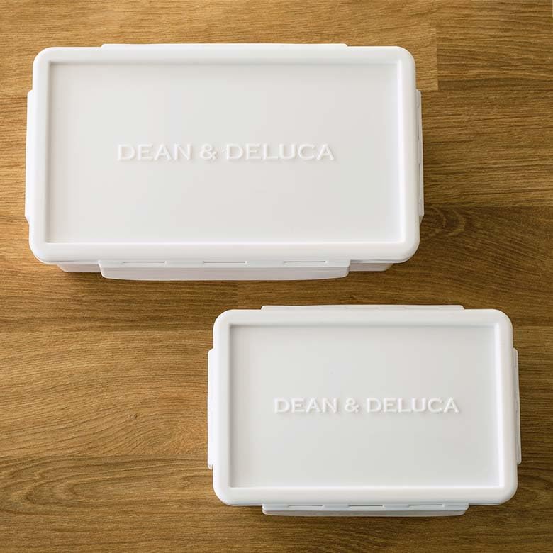 DEAN &amp; DELUCA Lunch Box M Size White 800ml Microwave and Dishwasher Safe