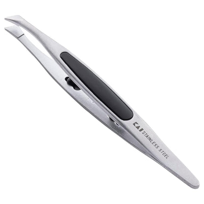 KAI Standard Selection Slanted Tweezers with Non-Slip Grip