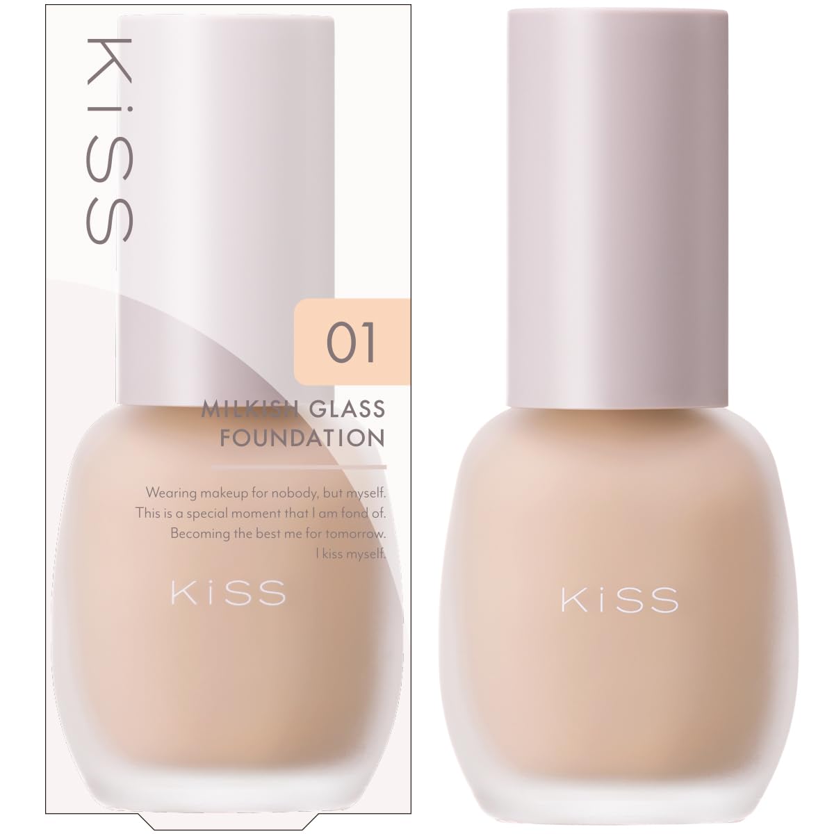 KiSS Milky Glass Foundation 01 Shell 30g for Flawless Finish