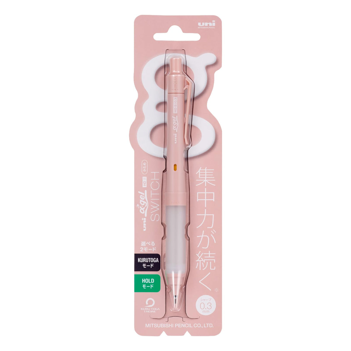 Mitsubishi Pencil Alpha Gel Switch Mechanical Pencil Cotton Pink 0.3mm