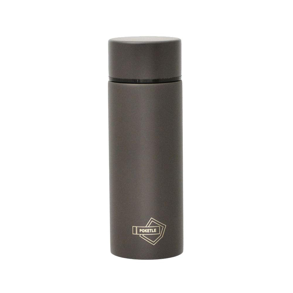 POKETLE Slim Stainless Steel Water Bottle 120mL Charcoal Gray