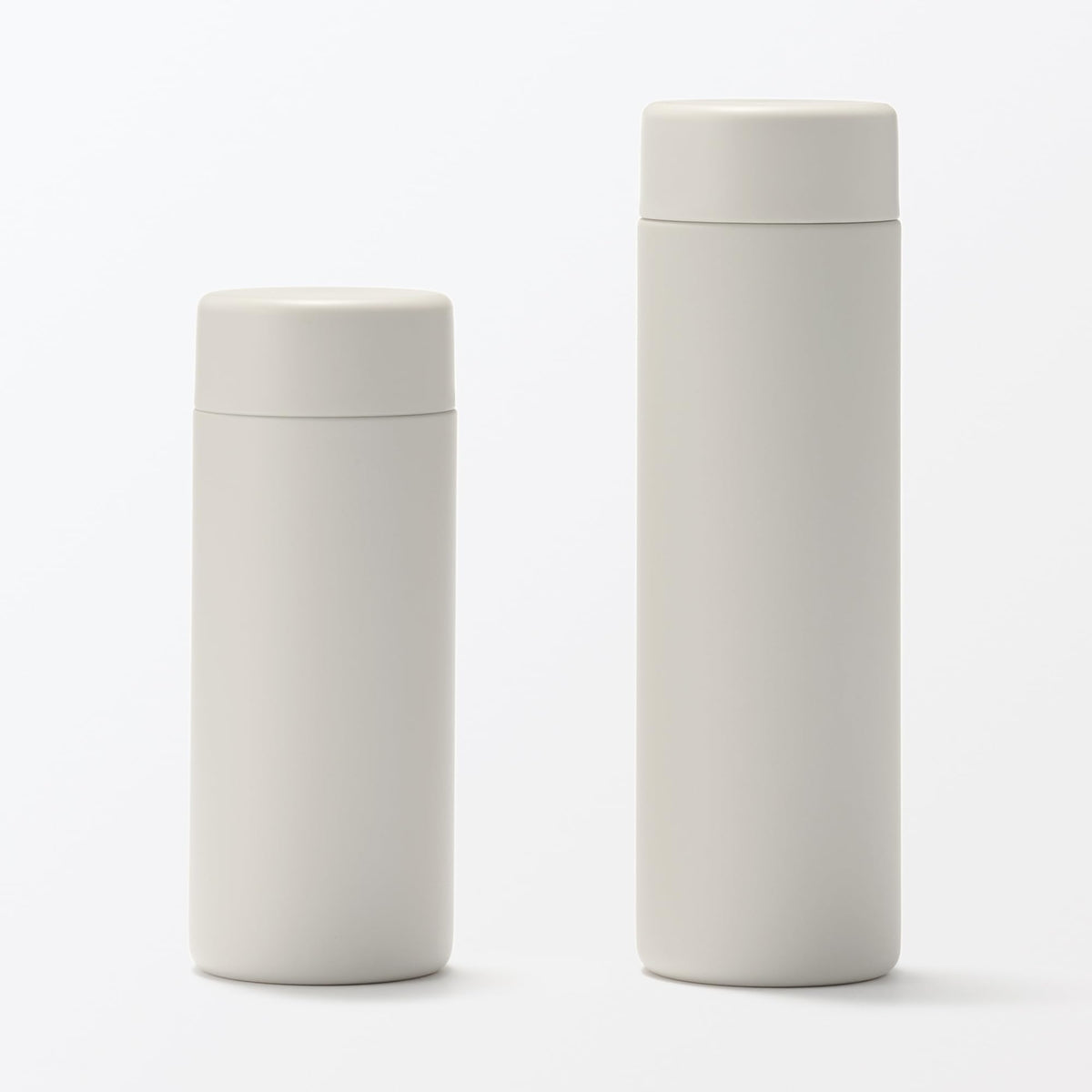 MUJI Vacuum Insulated Bottle Flat Type 350mL Gray Beige