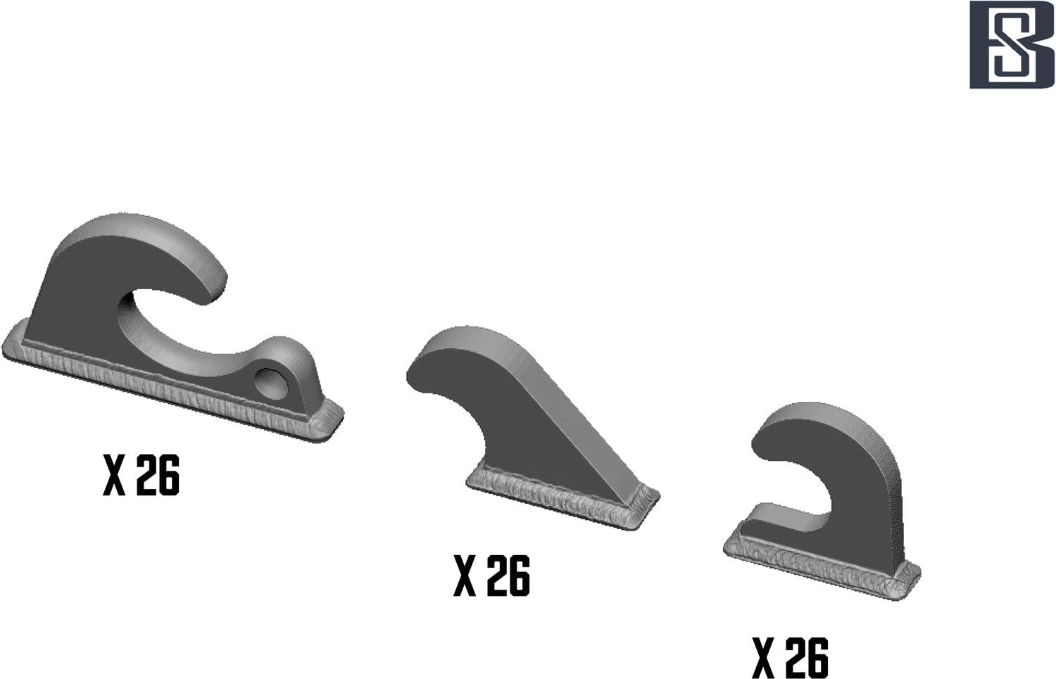 BSK Model 1/35 WWII German Tank Lifting Hook Set A for Tiger I and Panther