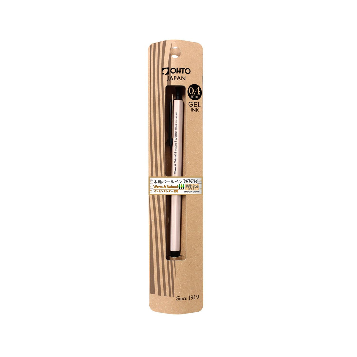 Auto White Wood Barrel Ballpoint Pen WN04 for Smooth Writing