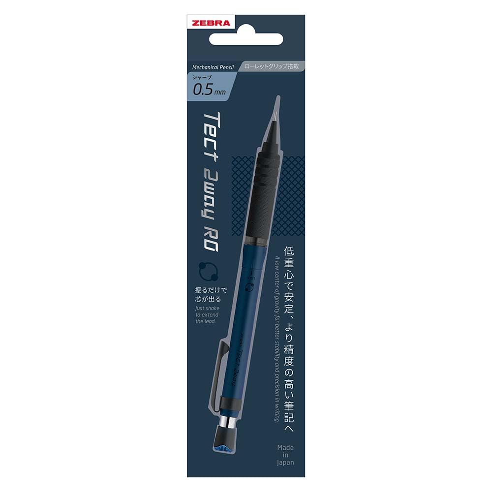 ZEBRA Tect 2-Way RO Mechanical Pencil 0.5mm Navy Black Knurled Model