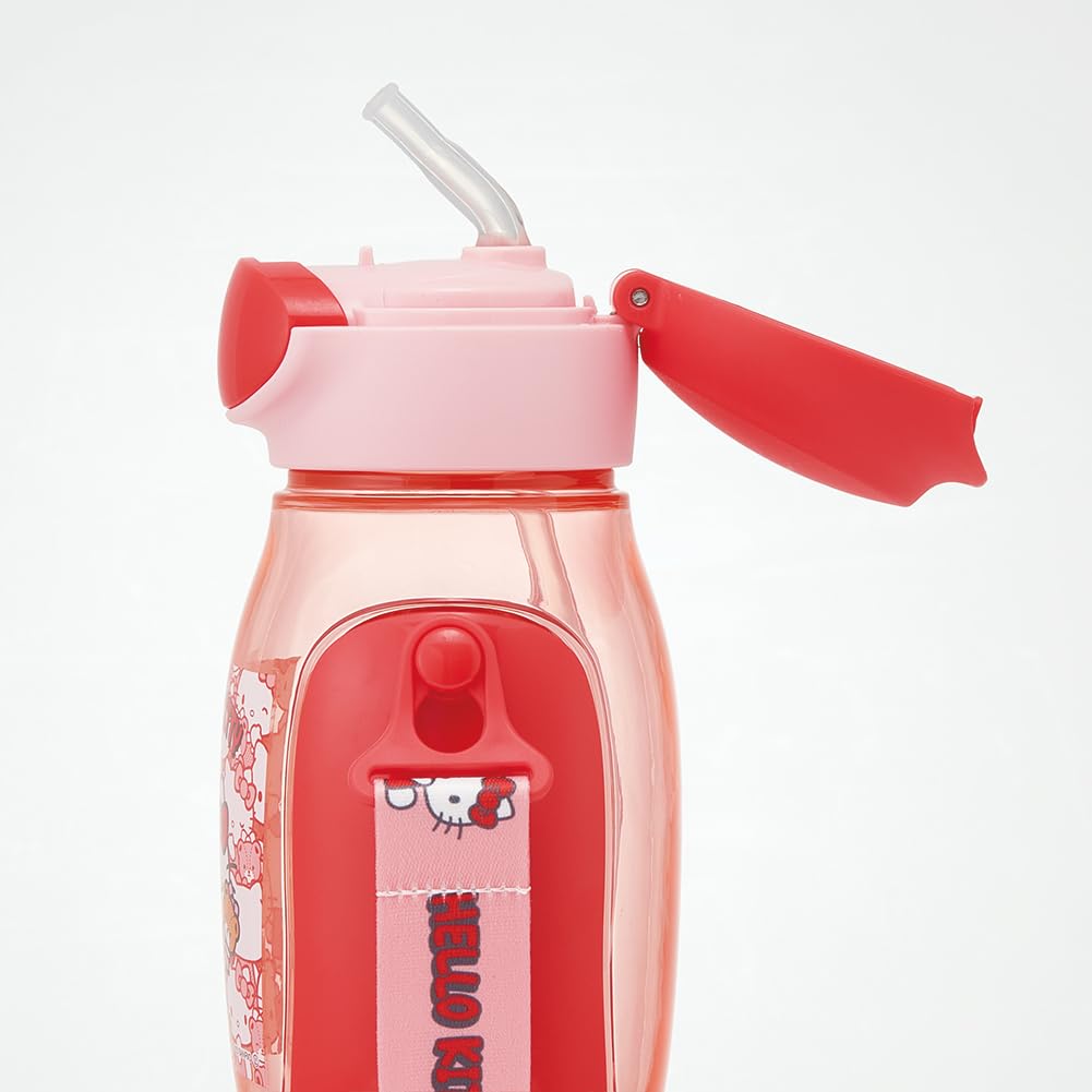 Skater Straw Water Bottle with One Push 530ml for Kids