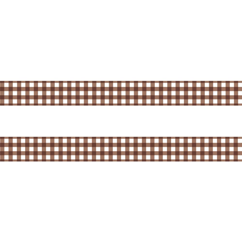 Papier Platz Gingham Check Masking Tape Cocoa Brown