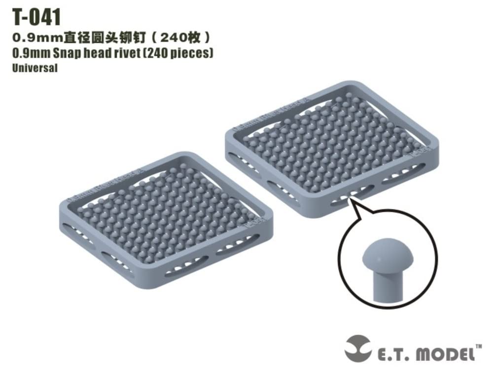 E.T Model 0.9mm Round Rivets 240 Pieces for Model Kits