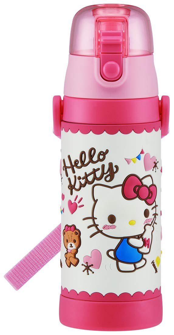 Skater Kids Stainless Steel Water Bottle 480ml with Hello Kitty Design