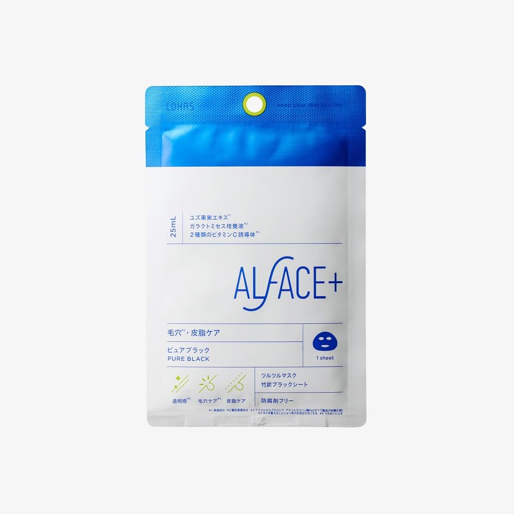 ALFACE Pure Black Face Mask for Pore and Oil Care 1 Sheet