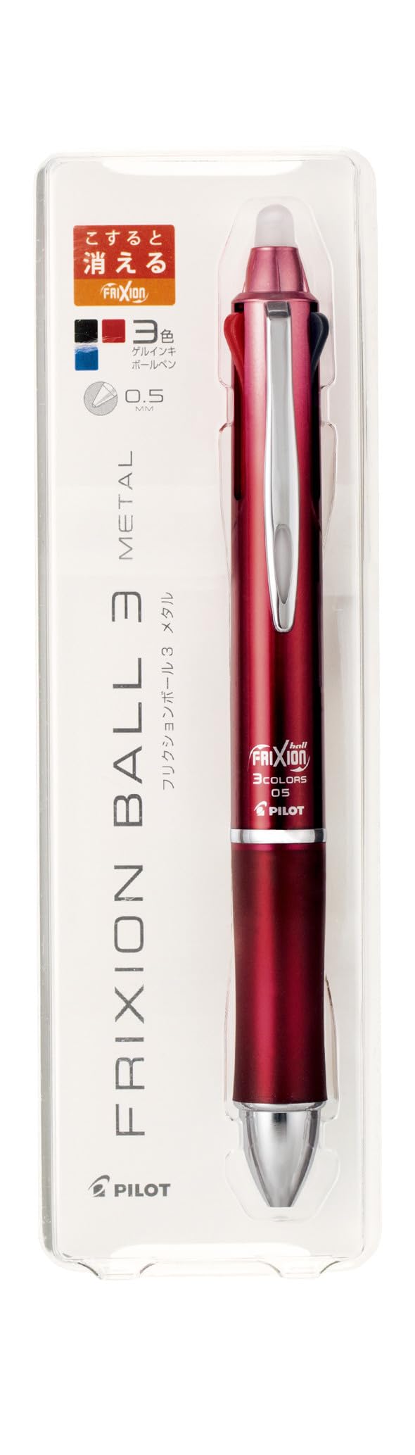 PILOT Friction Ball 3 Metal 0.5mm Red Gel Pen