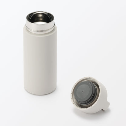 MUJI Vacuum Insulated Bottle Grey Beige 350mL with Handle