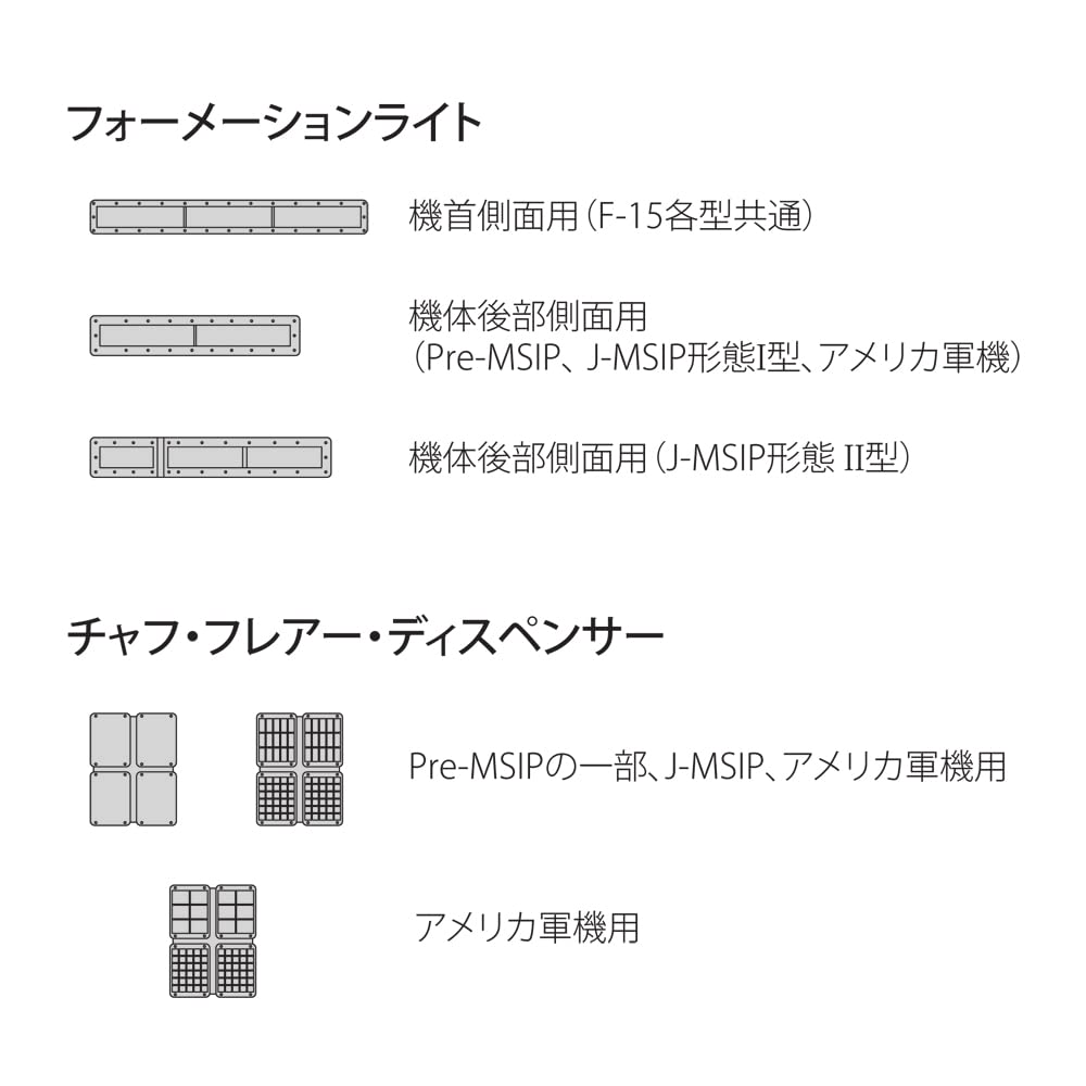 FineMolds Nano Aviation Series F-15 Formation Light Model Parts