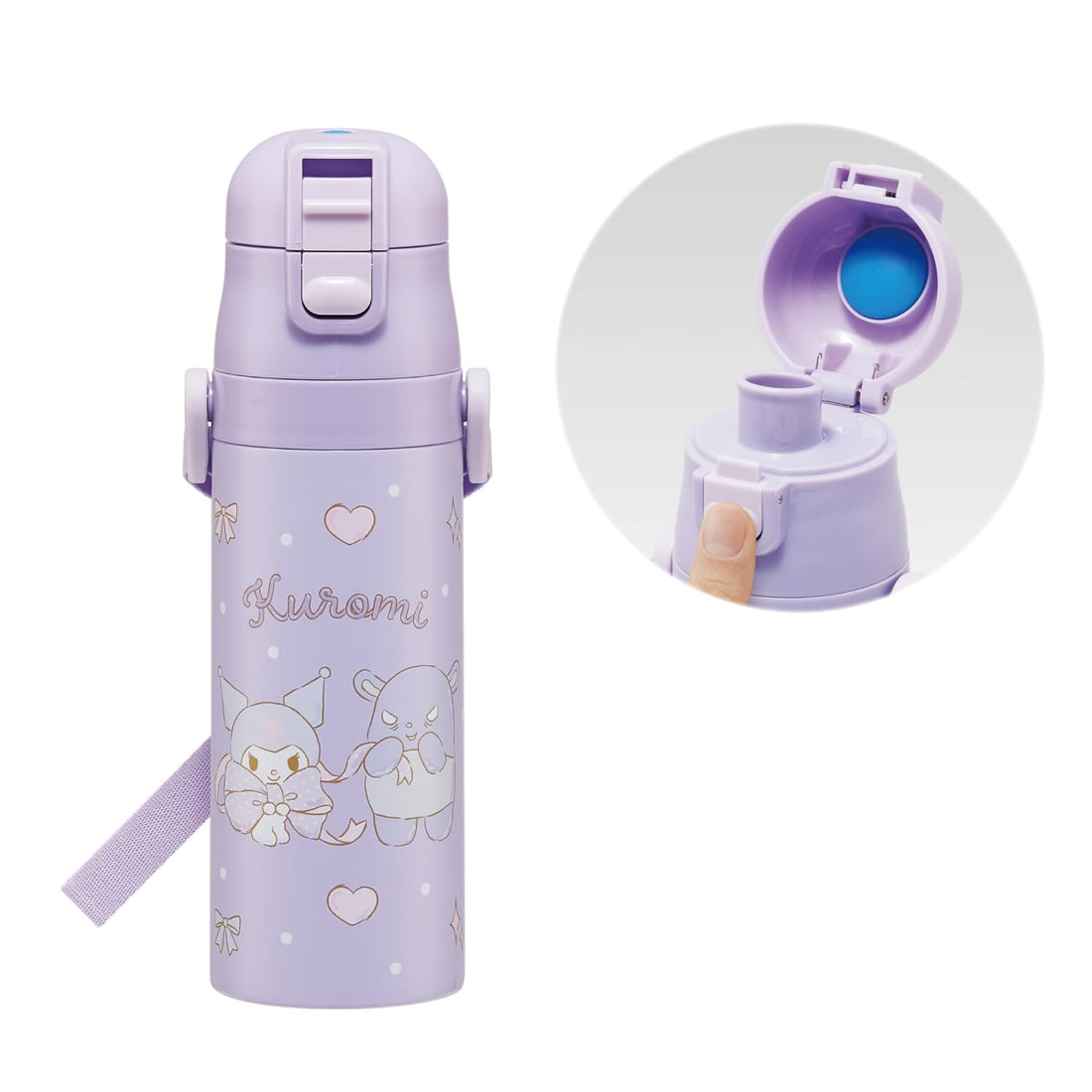 Skater Kids Water Bottle 470ml with Sanrio Kuromi Design
