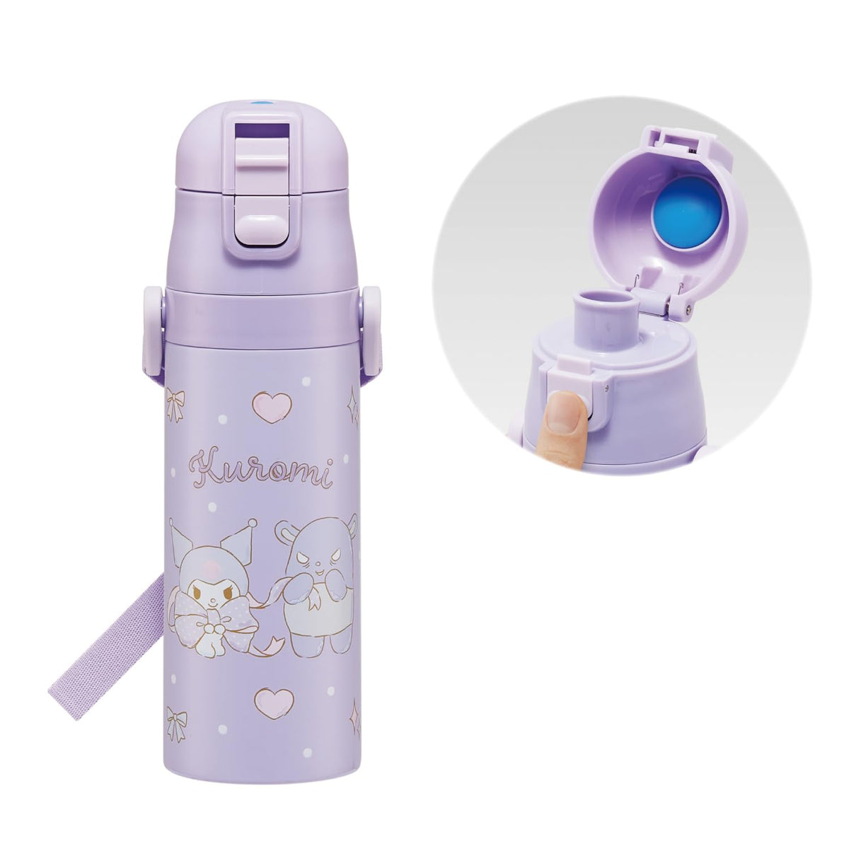 Skater Kids Water Bottle 470ml with Sanrio Kuromi Design