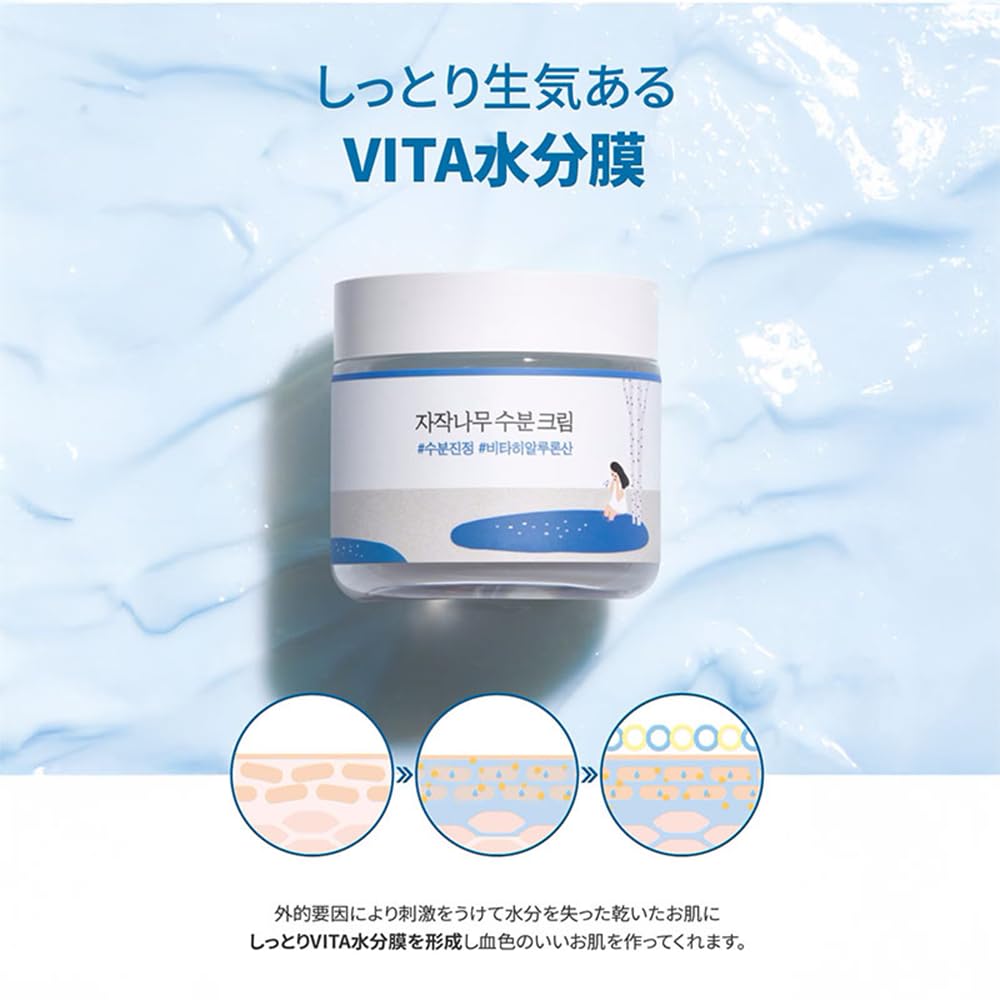 ROUND LAB Hydrating Birch Water Cream 80ml for Daily Moisture