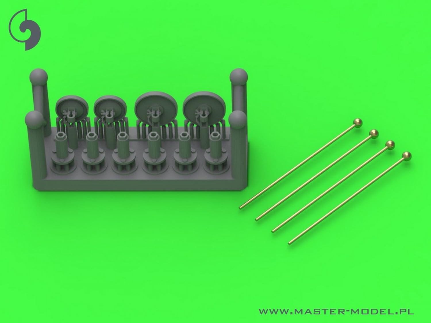 Master 1/72 Scale Model Width Pole Set for German Vehicles